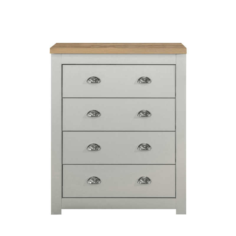 Highgate 4 Drawer Chest, Grey/Oak