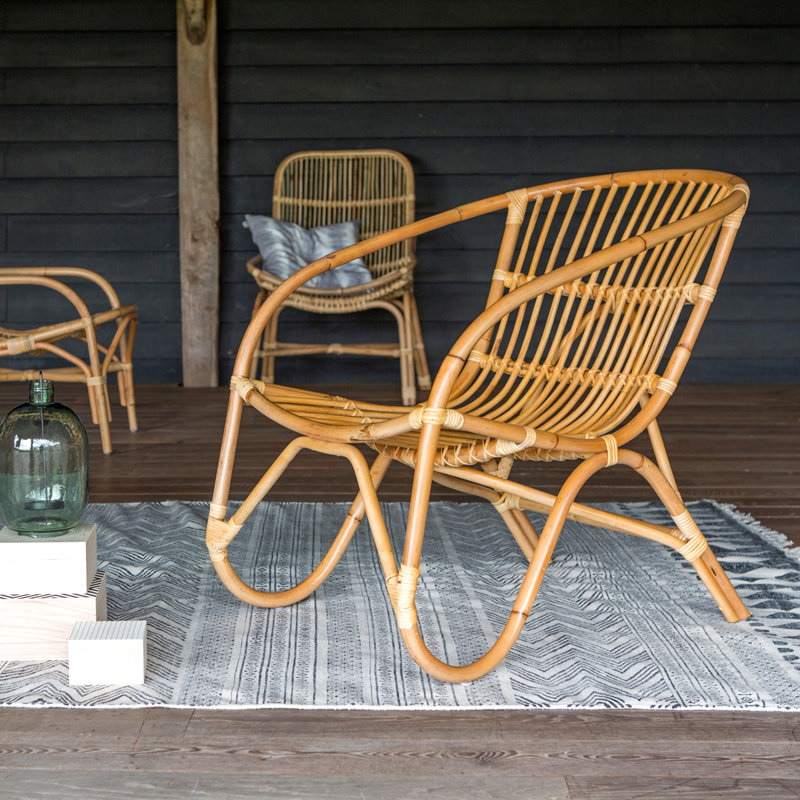 Mutine 37cm H Slat Back Arm Chair, Natural