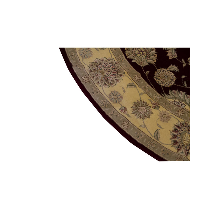 Hand-Knotted High-Quality Beige and Ivory Round Area Rug