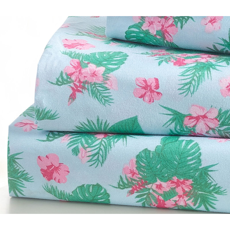Ray Microfiber Floral Sheet Set, Full