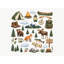 Camping Adventure Wall Decals, Set of 35 Peel and Stick Nursery Wall Stickers, Satin Finish Removable Kids Room Wall Art, 20"W x 20"H (50 x 50 cm)-1800959858