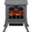 Poêle électrique 17 po, gris, bûches et flammes réalistes, 750 W / 1 500 W, protection contre la surchauffe, foyer portatif à élément chauffant, bûches à flamme, générateur de chaleur confortable