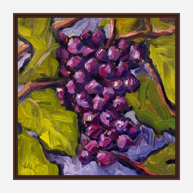 Grapes By John Beard - Framed Gallery Wrapped Canvas Print, Brown , 22" H x 22" W x 2" D