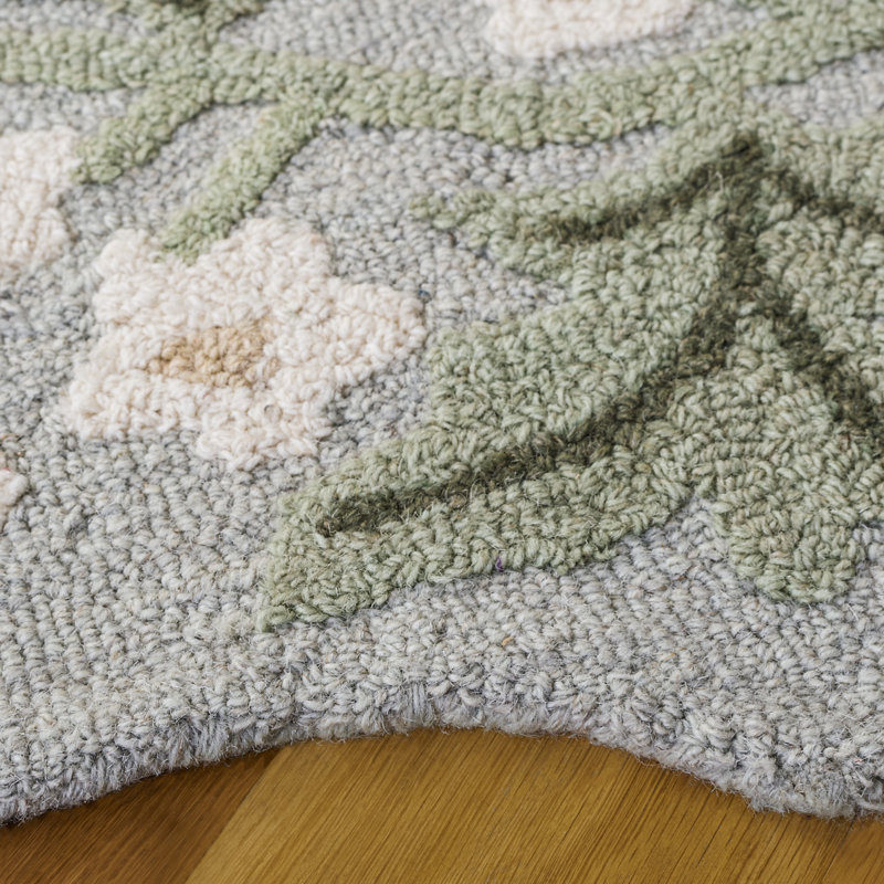Jardin Hand Tufted Wool;Cotton Floral Indoor Rug, Round 6'