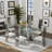 Glass Dining Table, 78 inch Silver Dining Room Table, Modern Dining Table for 6-8 People