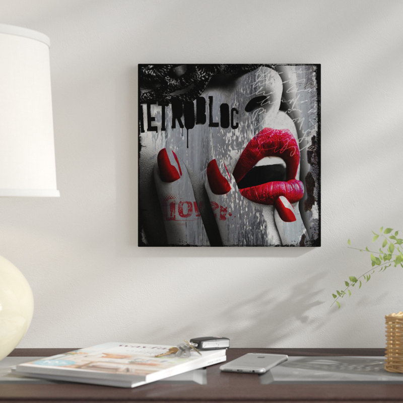 « love », impression sur toile, H 12 po x l 12 po x P 0,75 po, Pas de tapis, Toile tendue