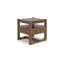Table de bout carrée d'appoint Cabal, tiroir, tablette, bois brun clair, 24 po