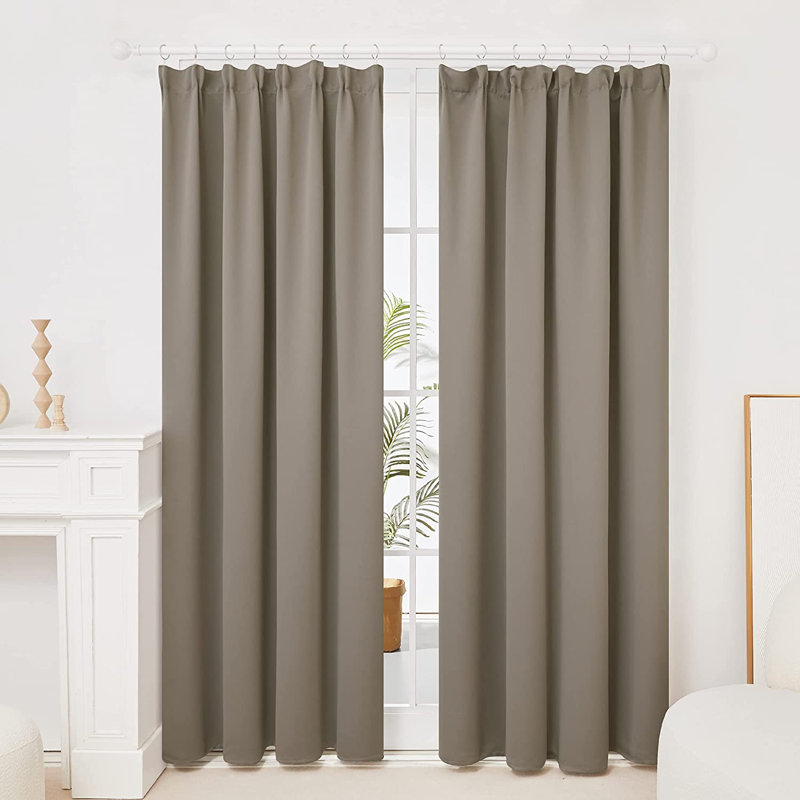 Hippen Blackout French Door Curtain Pair, 140 W x 175 D cm, Red