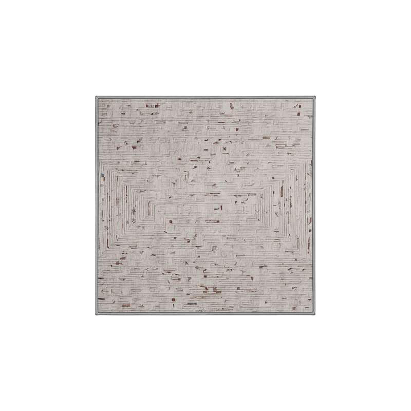 Tapis gris lavable à la machine, Carré 4 pi