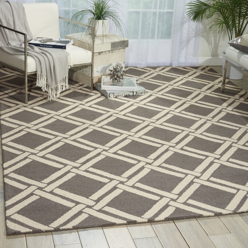 Asinou Geometric Wool Hand Woven Area Rug, Rectangle 244 x 335cm