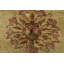 Tapis beige en laine noué à la main de conception unique 8 pi 11 po x 14 pi 9 po
