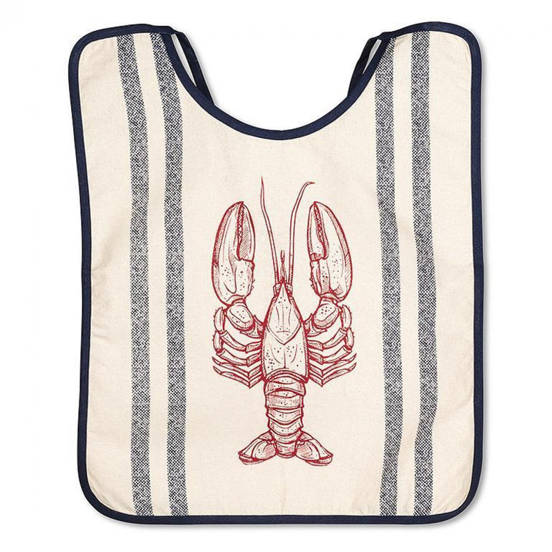 Bavoir rayé homard