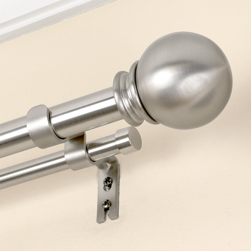 Tringle à rideaux double Midcre, Nickel brossé plaqué