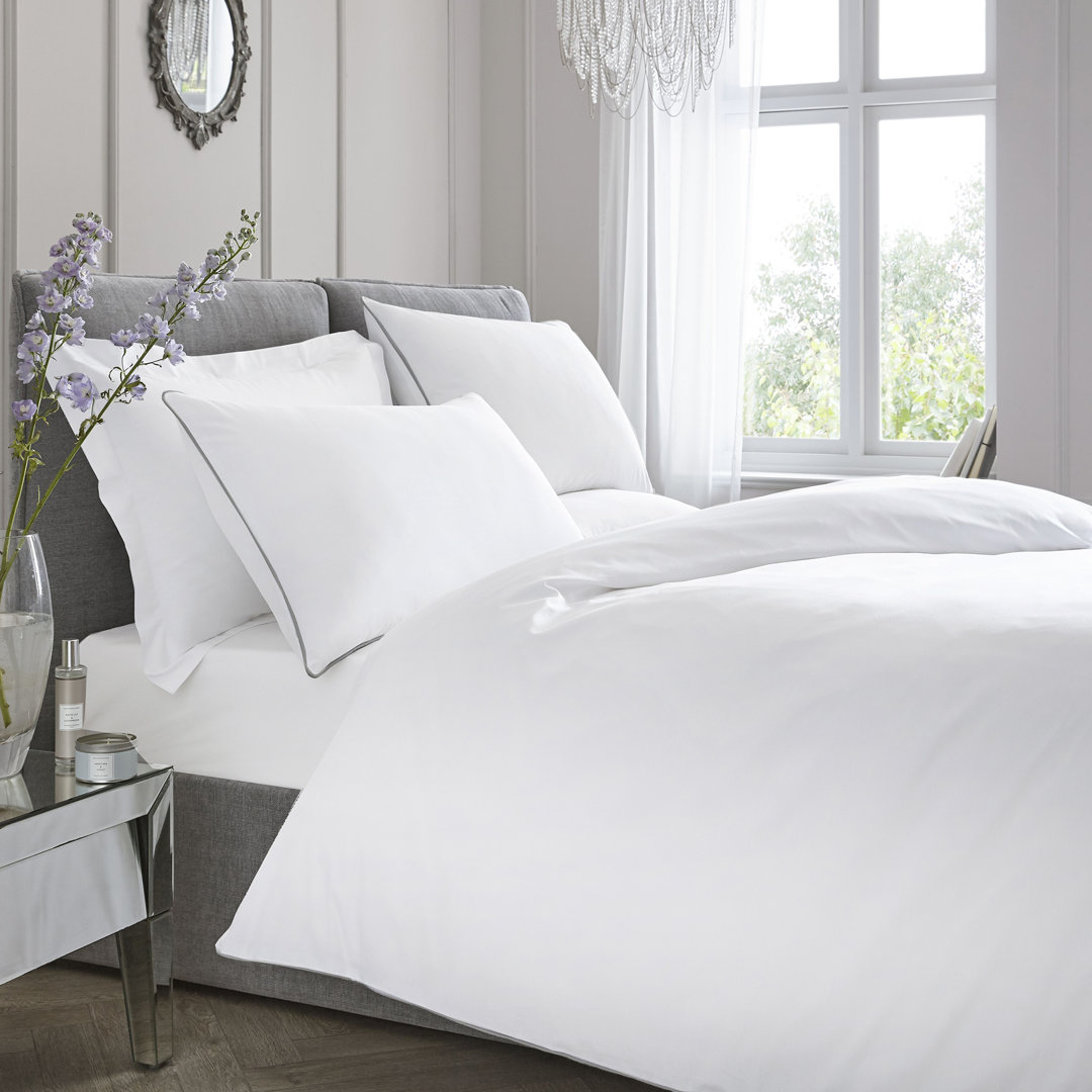 Cotton Solid Colour Duvet Cover Set with Pillowcases Included