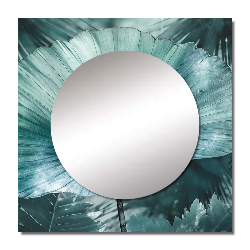 Pren - Miroir floral à feuilles carrées, 23 po x 23 po