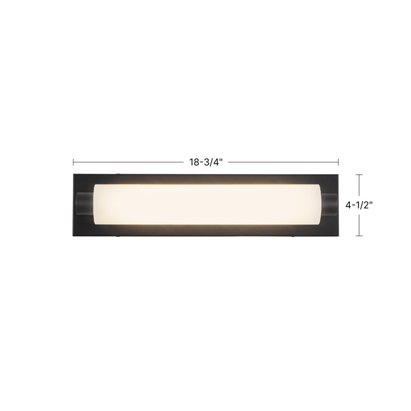 Charleston 19-in Black dimmable LED Bathroom Vanity Light, Antique Brass
