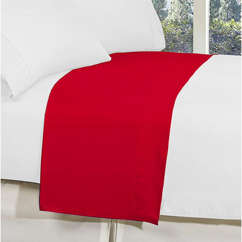 Microfiber Jersey Knit Flat Sheet, Red, Twin/Twin XL Flat Sheet