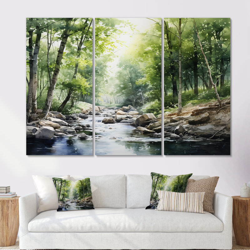 Ensemble de salon River River Hidden Treasure Scenery II - River Decor Wall Art, Toile tendue, H 28 po x l 36 po x P 1 po