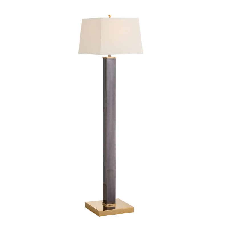 Lampe sur pied traditionnelle en nickel et en laiton 62,5 po Shooter