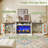  97"W Farmhouse Fireplace TV Stand with Large Storage Space, White-849217633-867710208