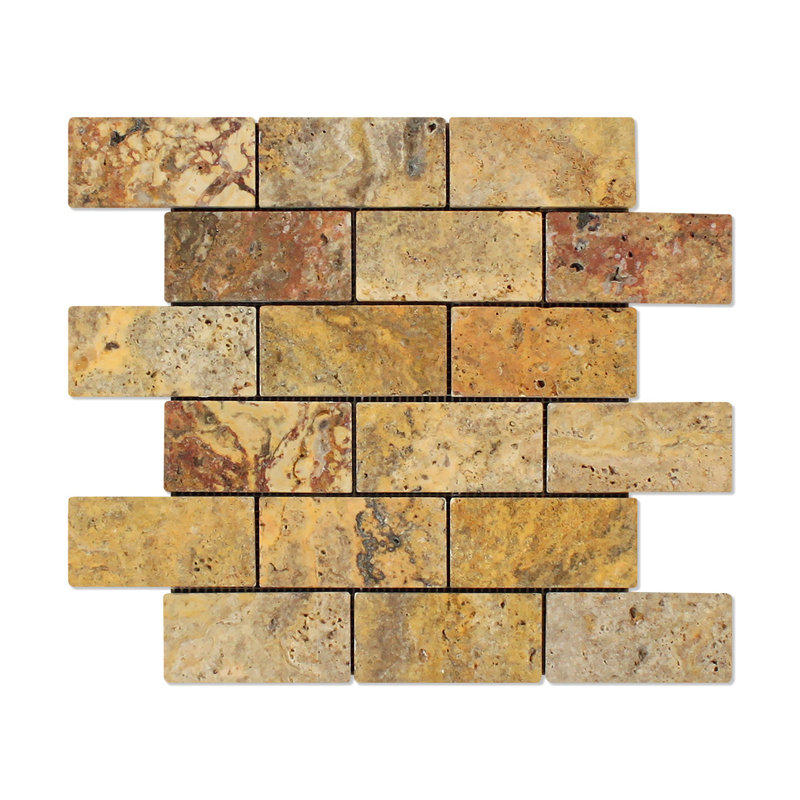 Scabos Travertine Brick Joint Mosaic Wall & Floor Tile