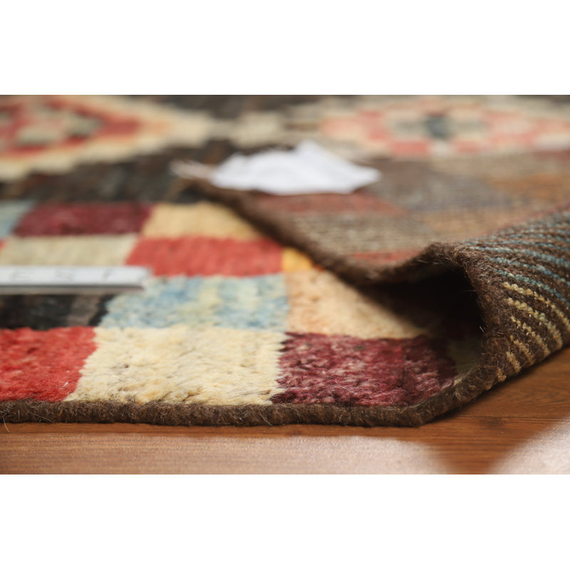 Checkered Wool Moroccan Oriental Rug 5x6