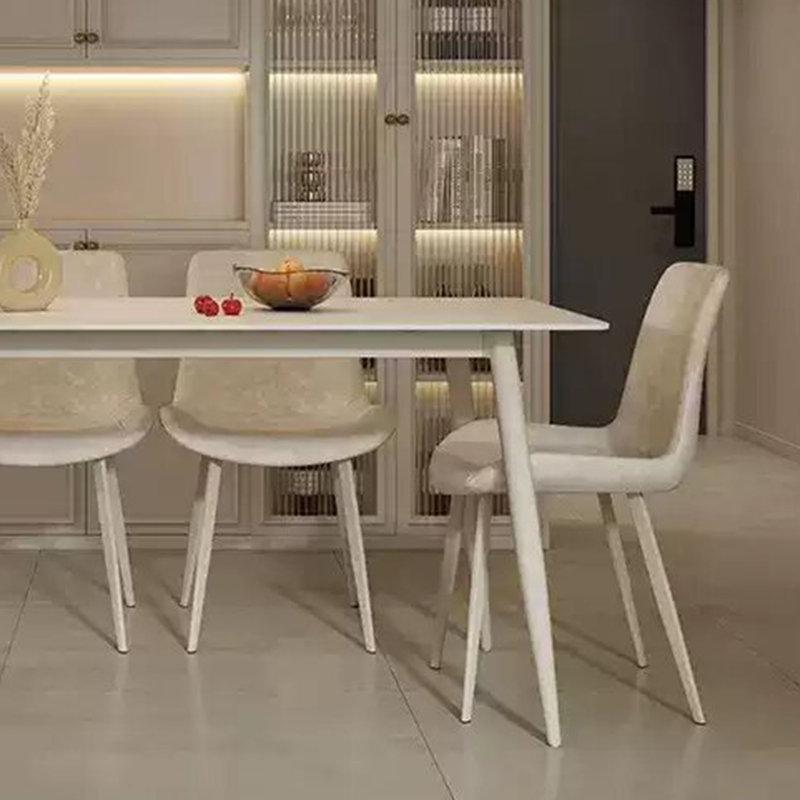 Pure White Rectangular Dining Table, 29.52"H x 70.86"L x 35.43"W