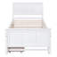 Lit plateforme simple avec lit gigogne et tiroirs, blanc