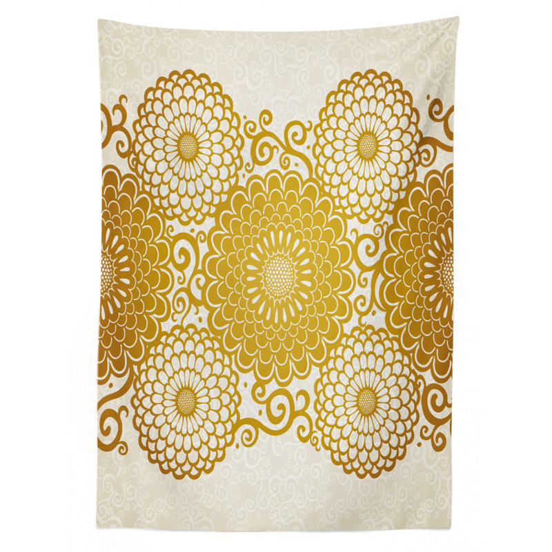 Mandala Dining Room Kitchen Tablecloth, 84" L x 60" W