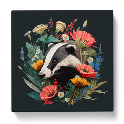 Badger Floral No.4 - Wrapped Canvas
