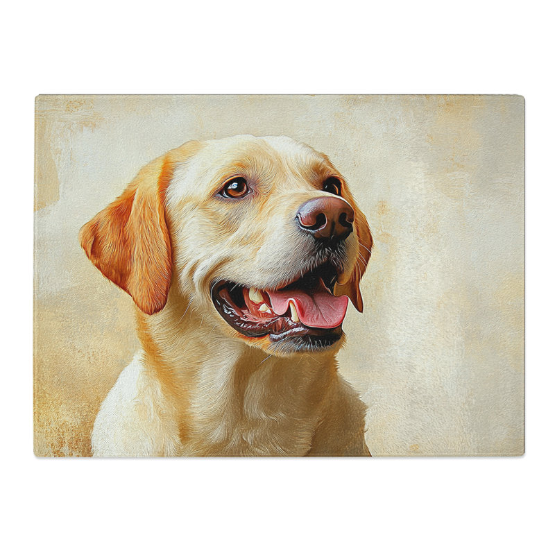 Labrador Retriever Graphic Dog  Glass Chopping Board