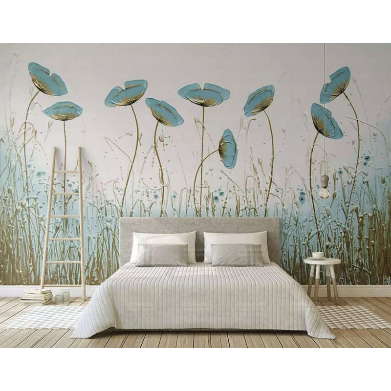 Murale coquelicot floral Salamone, L 114 po x l 204 po