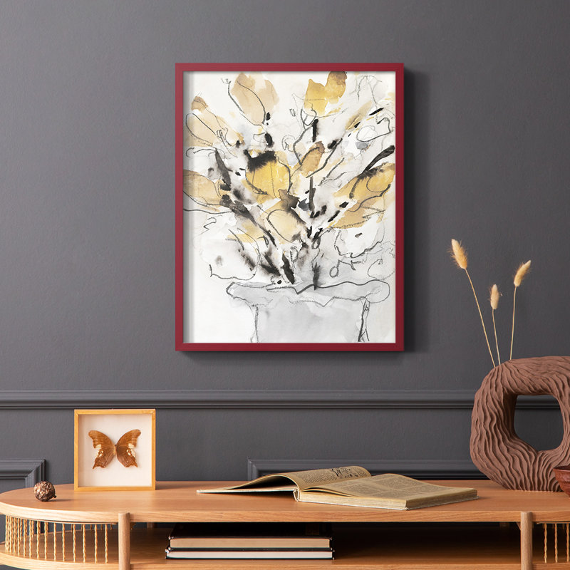«Seasonal Gatherings II», reproduction encadrée - bois massif, Rouge, H 10 po x l 8 po