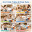 Ensemble de table et chaises d'activités pour enfants, table à dessin double face avec 2 chaises réglables, 4 bacs de rangement latéraux, jeu de sable et d'eau-377142685