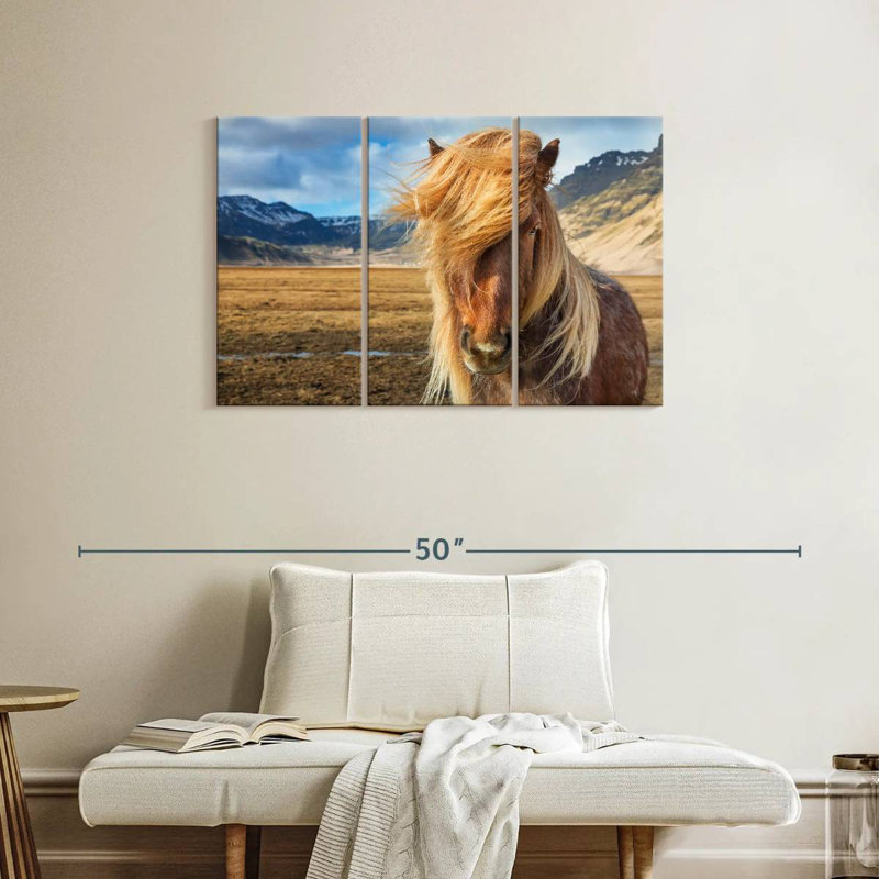 Brampt superbe cheval Islandais, H 24 po x l 38 po