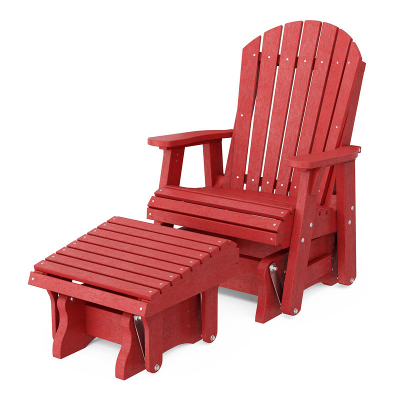 Fauteuil oscillant simple avec repose-pieds Delja, Rouge cardinal