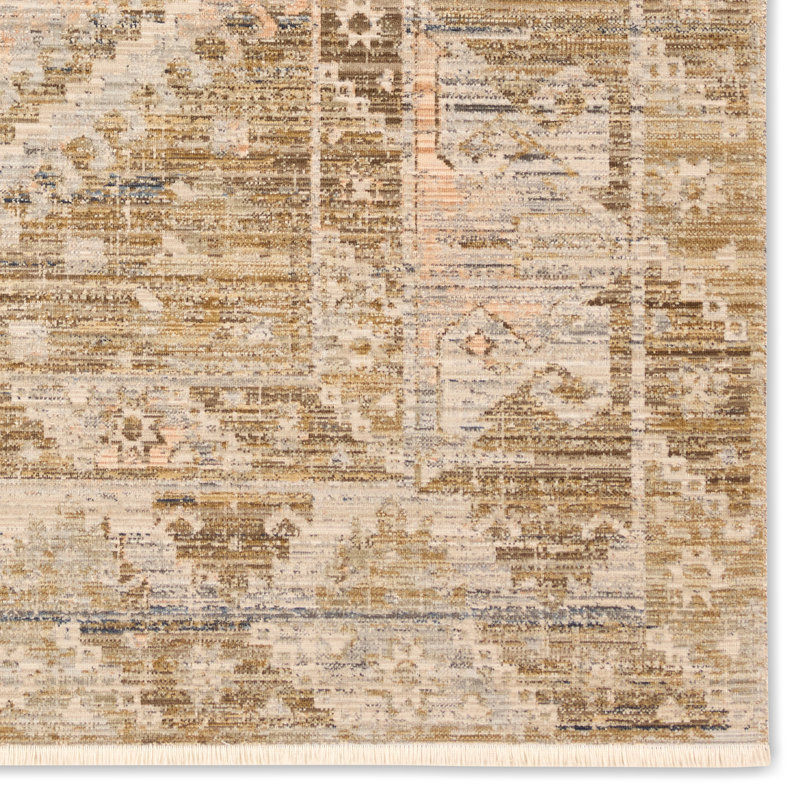 Tapis vert / brun clair intérieur / extérieur Tejal Positano TEJ01 (2 pi 6 po x 8 pi), Tapis de couloir 2 pi 6 po x 8 pi