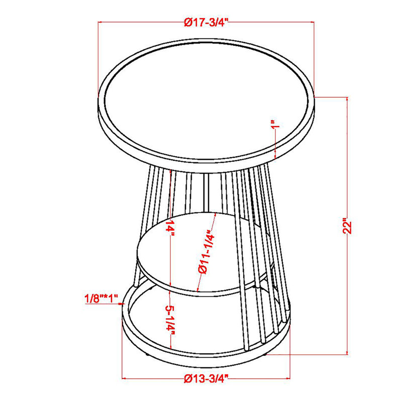 Demick Tray Top End Table, Black