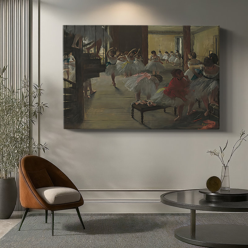 The Dance Class (NGA / Corcoran Version)-Edgar Degas-Gallery Wrapped Canvas-c. 1873, 18x27