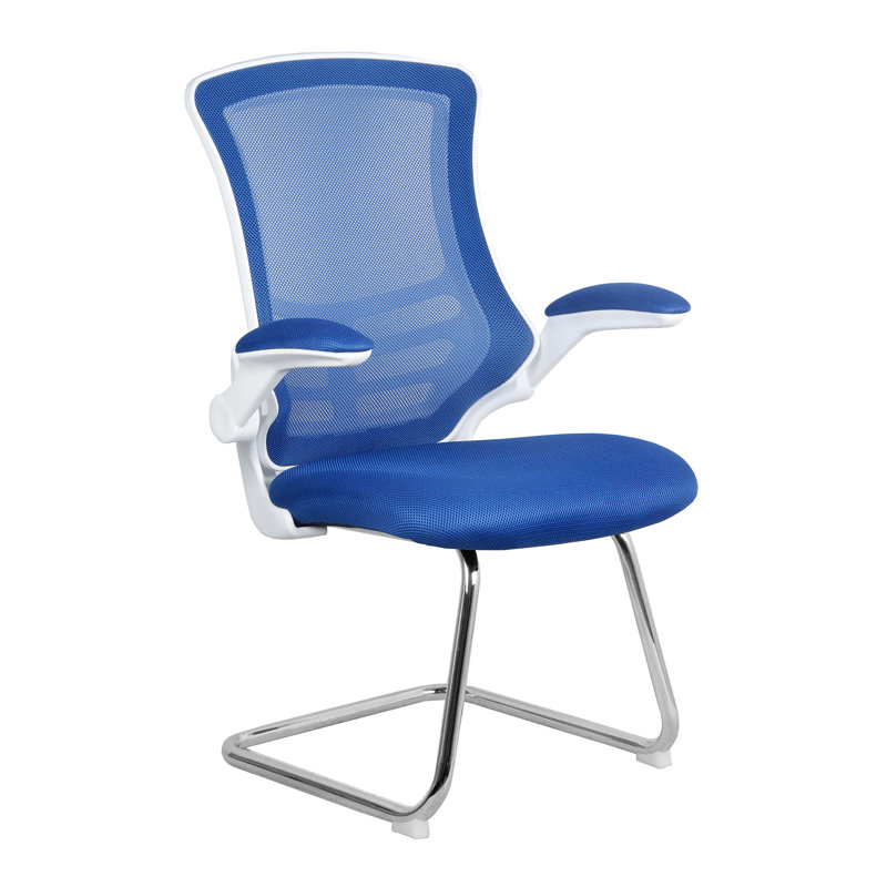 Balmers Waiting Room Chair, White/Chrome, Blue