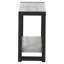Table d'appoint, côté, bout, étroit, petit, 2 niveaux, stratifié gris, métal noir, contemporain, moderne-2072617109