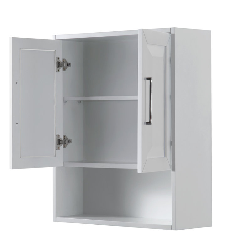 Daria Bathroom Cabinet, White/Chrome