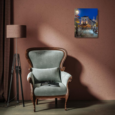 Art sur toile de la galerie Steve Mohlenkamp: Scène de nuit dans le quartier de Montmartre à Paris, EU09 SMO0042