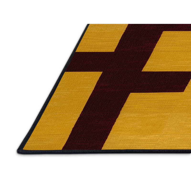 Tapis rouge à carreaux lavable à la machine