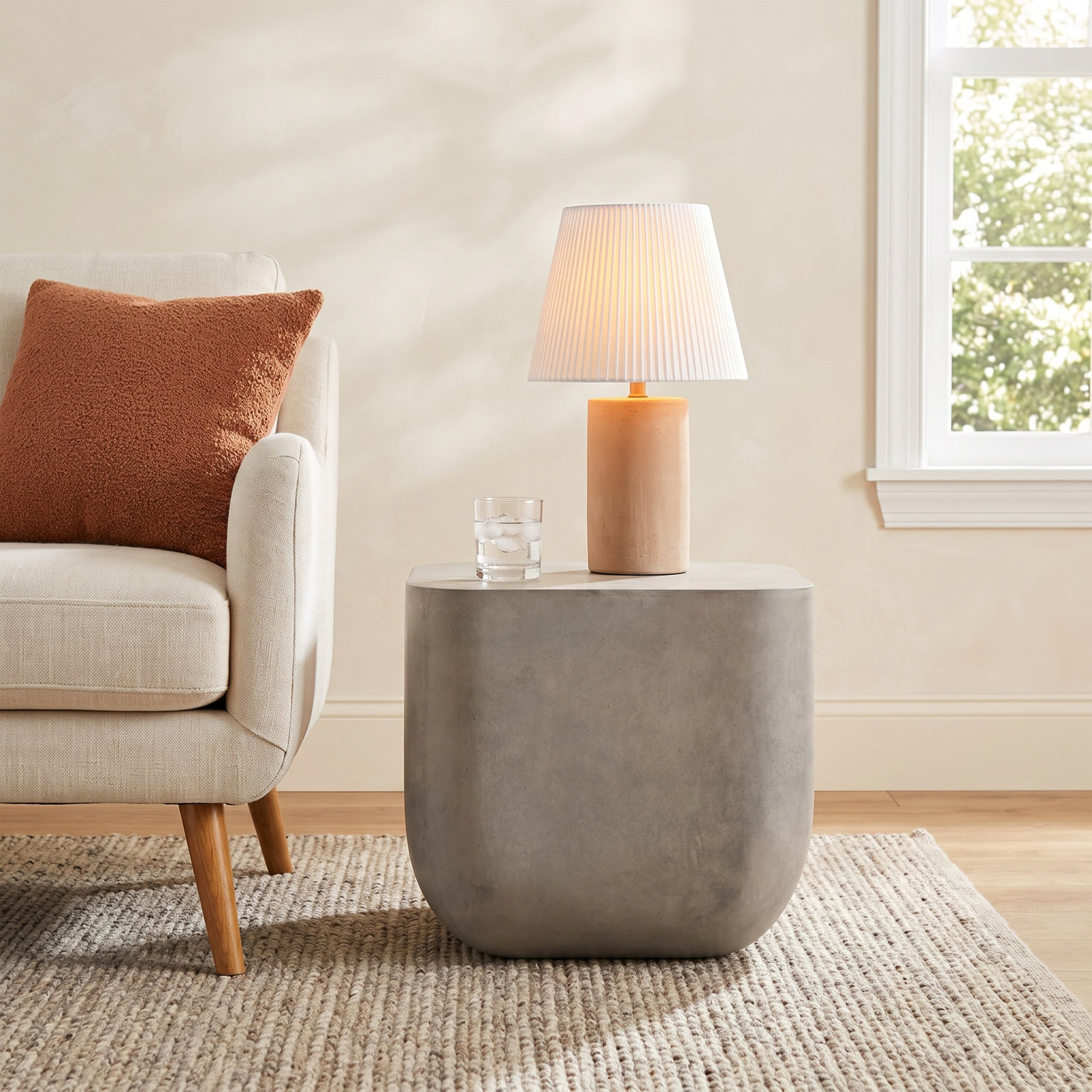 Elise End Table, Taupe