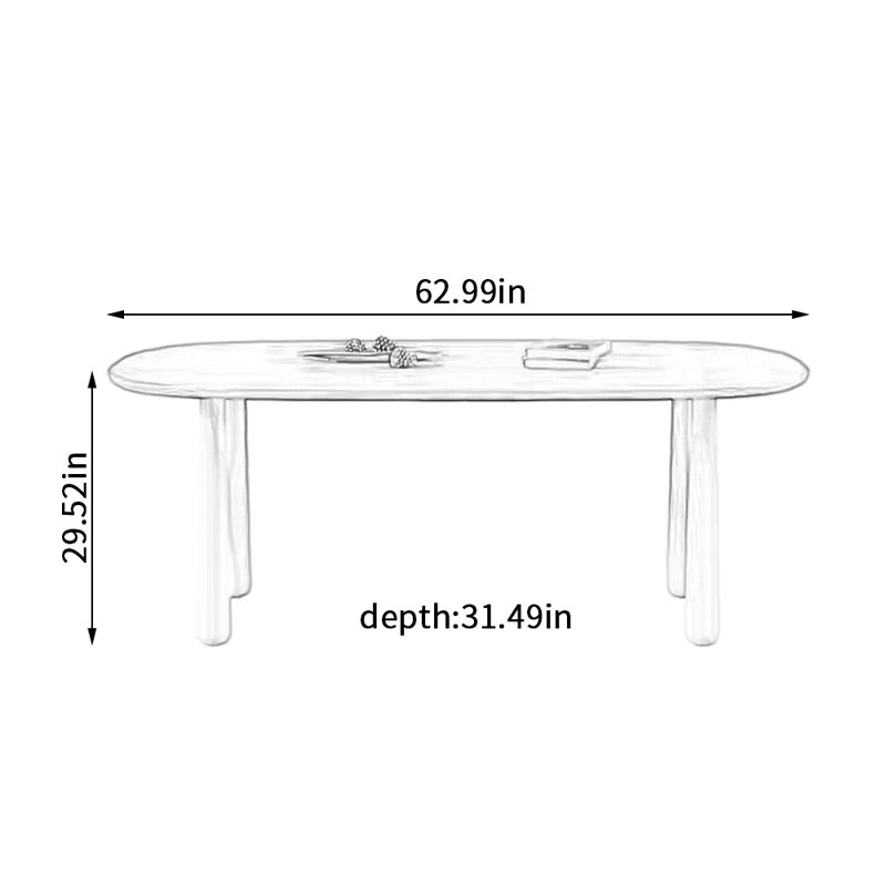Fjolla, H 29,52 po x L 62,99 po x l 31,49 po