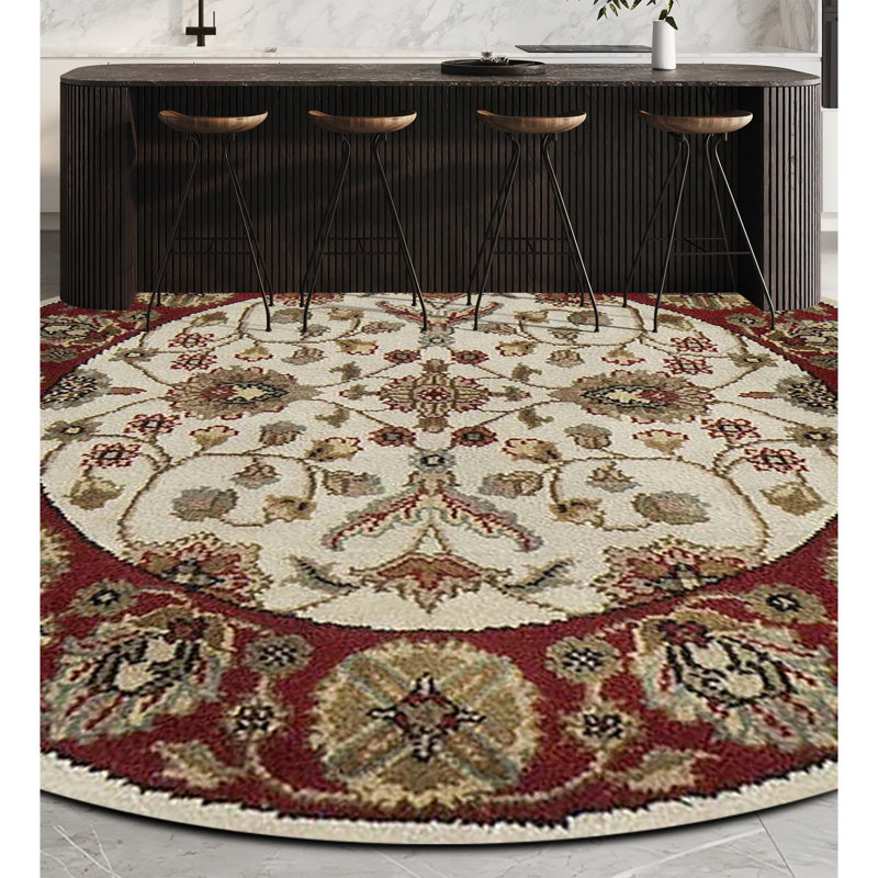 Tapis rose et ivoire de haute qualité noué à la main