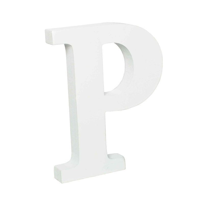 Text & Numbers Letter Block, P