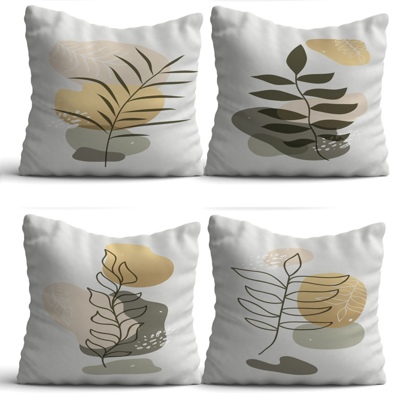 4 Pieces Washable & Ironable Cushion Cover Set