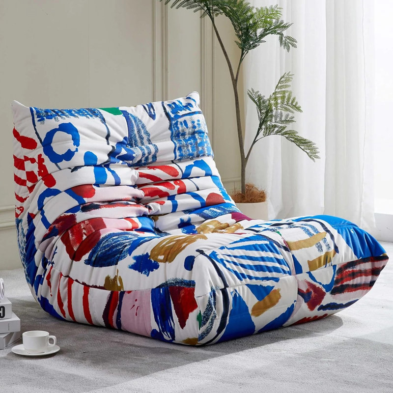 38" W Bean Bag Chair Sofa No-assembly Teddy Fabric Sofa Perfect For Bedroom, Study, Or Living Room, Various Colors Teddy